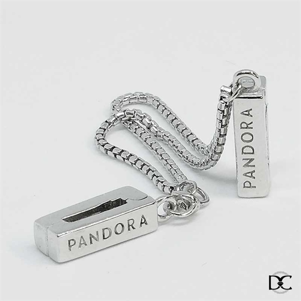 Charm chặn Dazzy vòng dẹp khóa dây xích bạc