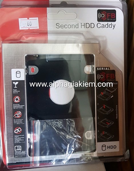 Caddy bay gắn Ỗ Cứng vào khe DVD Laptop- test