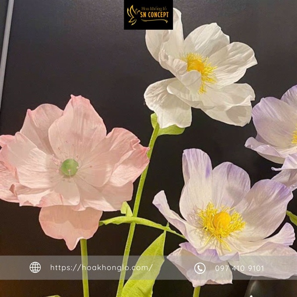 Hoa Giấy Khổng Lồ Đa Dạng Màu Sắc Trang Trí Cửa Hàng