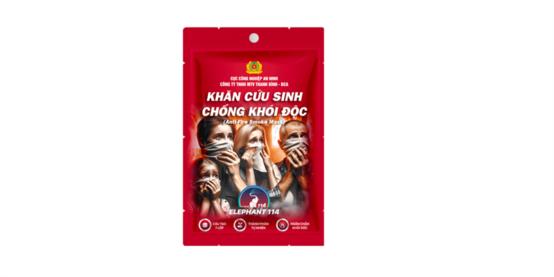 Khăn cứu sinh SAF-P17001 phòng khói, độc (KT 22cm*15.5cm)