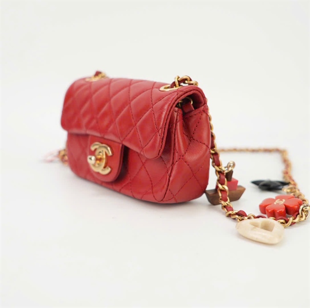 Túi Chanel chữ nhật đỏ size mini +