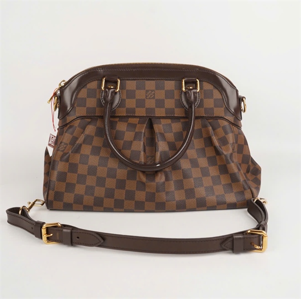 Túi LV ô vuông nâu viền da nâu 36cm KG+