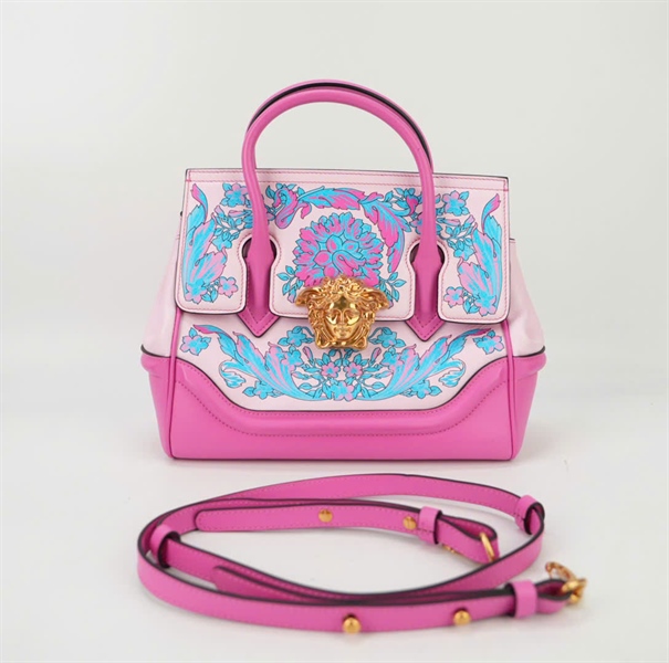 Túi Versace hồng in hoa size 24 KG+