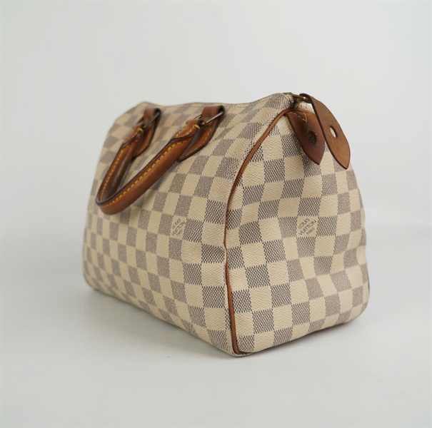 Túi LV speedy ô vuông trắng xám 26cm KG+