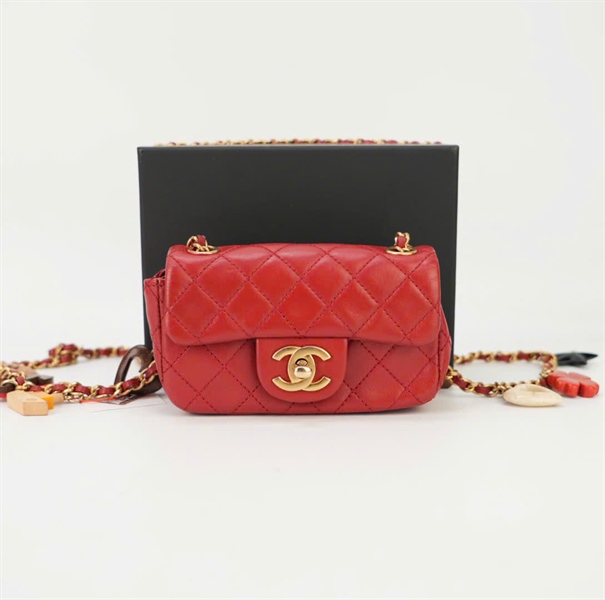 Túi Chanel chữ nhật đỏ size mini +
