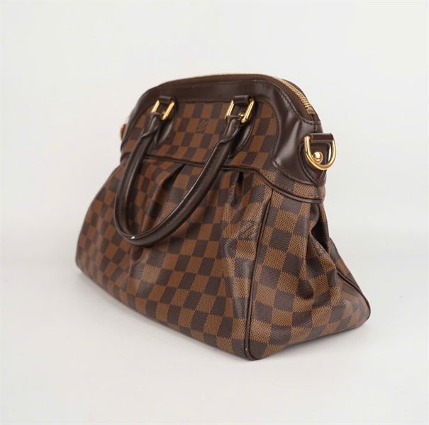 Túi LV ô vuông nâu viền da nâu 36cm KG+