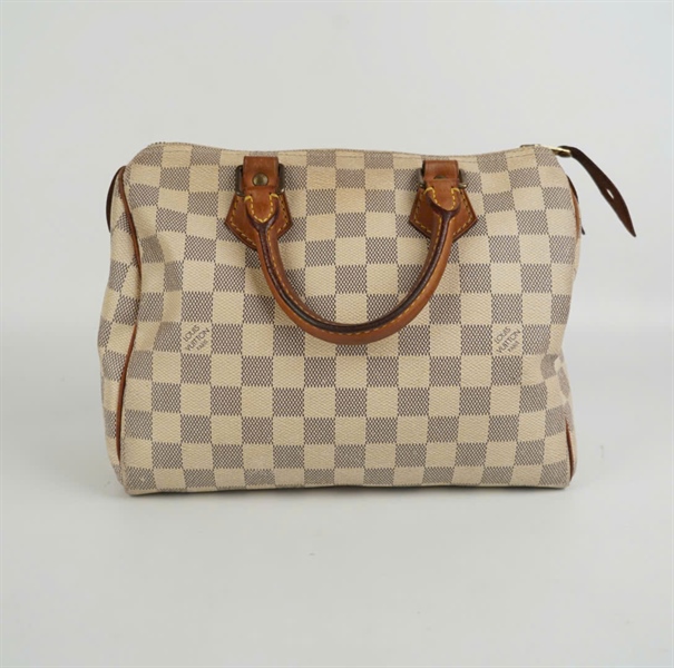 Túi LV speedy ô vuông trắng xám 26cm KG+