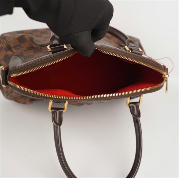 Túi LV ô vuông nâu viền da nâu 36cm KG+