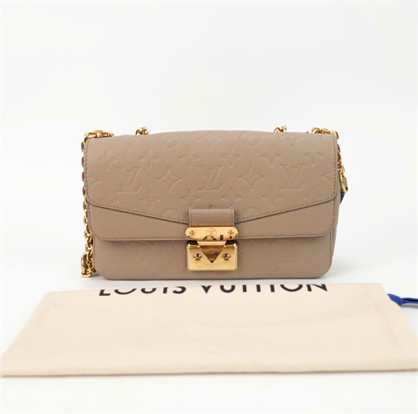 Túi LV hoa trắng khóa vàng màu nude size 24 TB+