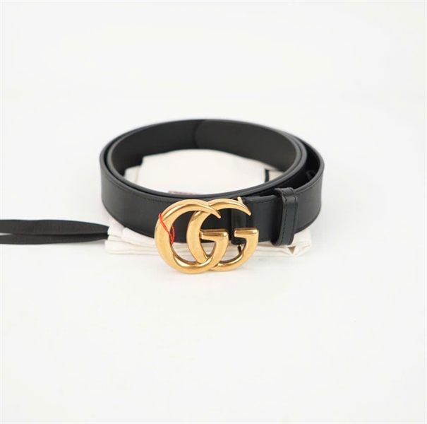 Thắt lưng GG đen mặt vàng KG+