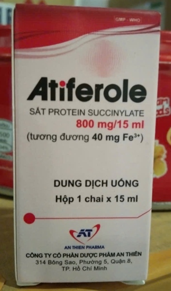 Atiferole 800mg/15ml (Điều trị thiếu hụt sắt và thiếu máu) - An Thiên VN