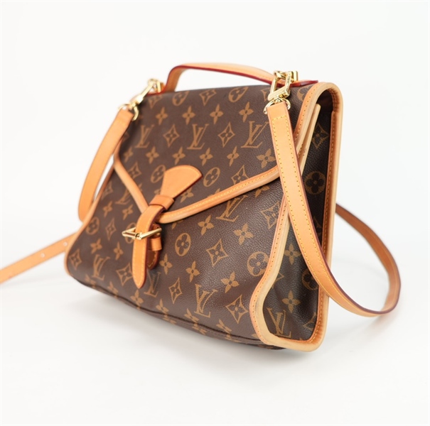 Túi LV hoa nâu nắp gập viền nâu size 28 ++