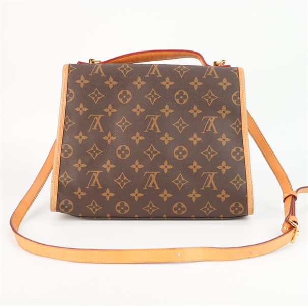Túi LV hoa nâu nắp gập viền nâu size 28 ++