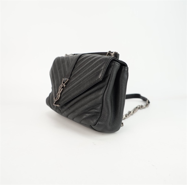 Túi YSL vân đen logo bạc size 23 ++