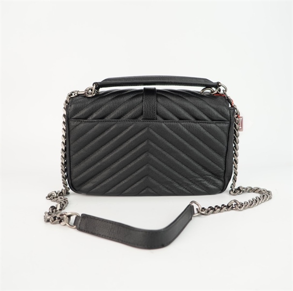 Túi YSL vân đen logo bạc size 23 ++