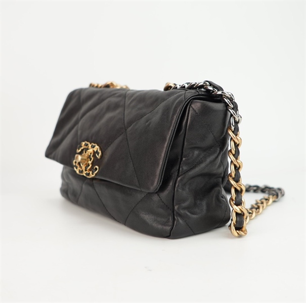 Túi Chanel đen logo phối dây đen size 24++