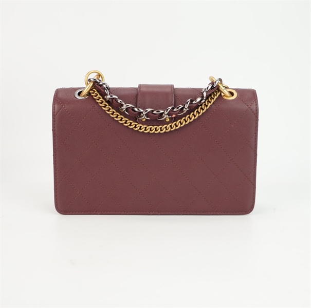 Túi Chanel nâu khóa vàng size 21 ++