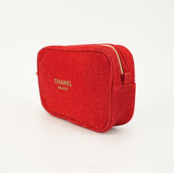 Túi Chanel Beauty đỏ lấp lánh KG+
