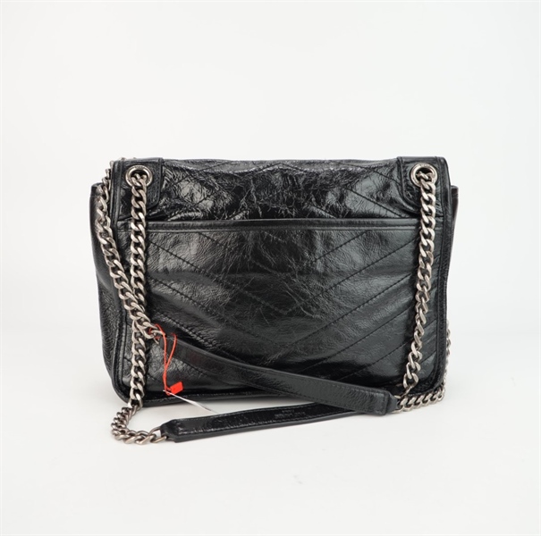 Túi YSL đen bóng nắp gập size 28 ++