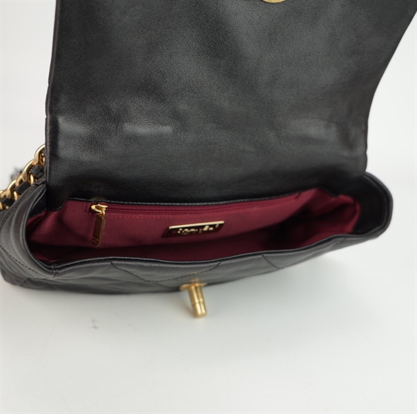 Túi Chanel đen logo phối dây đen size 24++