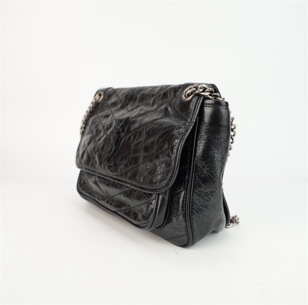 Túi YSL đen bóng nắp gập size 28 ++