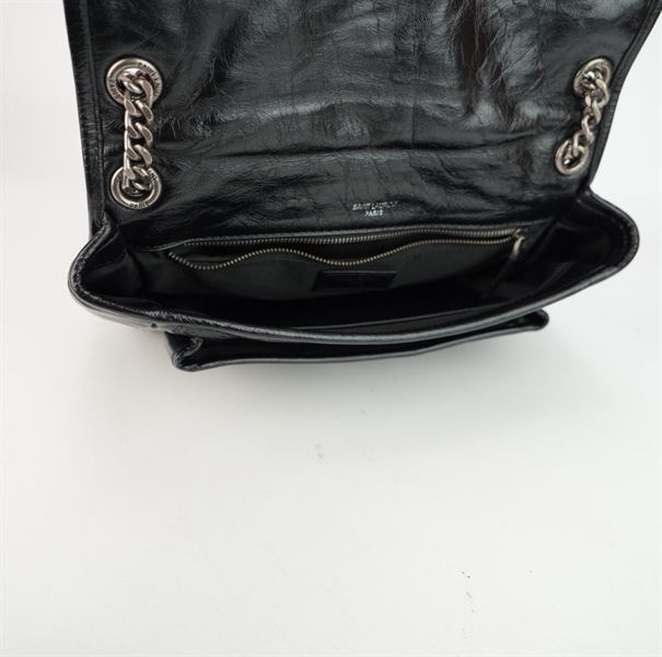 Túi YSL đen bóng nắp gập size 28 ++