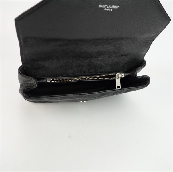 Túi YSL vân đen logo bạc size 23 ++