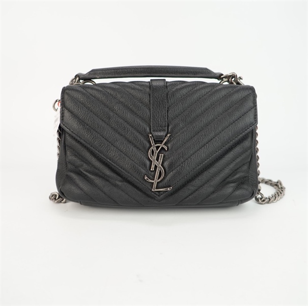 Túi YSL vân đen logo bạc size 23 ++