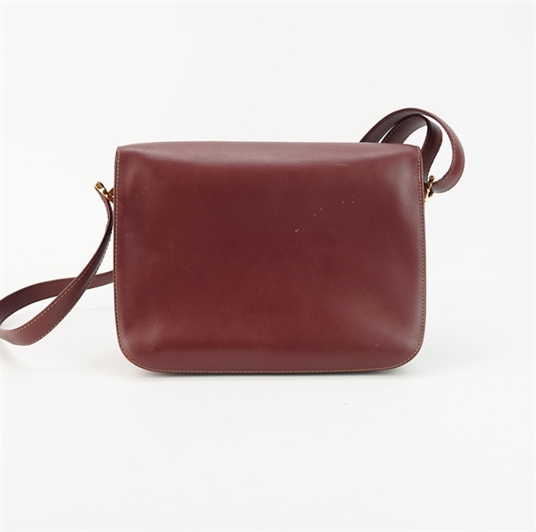 Túi Cartier nâu nắp gập khóa vàng size 22 KG+