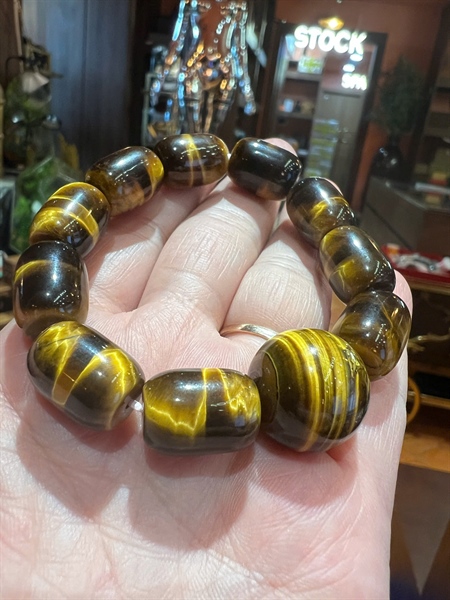 Vòng tay đá mắt hổ dáng trúc +