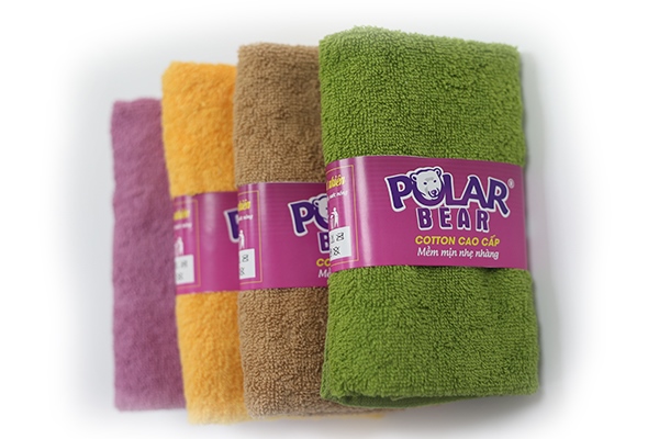Khăn mặt bông Polar Bear (28cm x 46cm) (12 cái/túi)