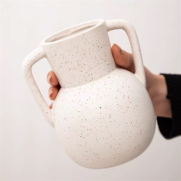 Bình hoa - Nhị Bản - Men tiêu - 15.2 x 7.3cm