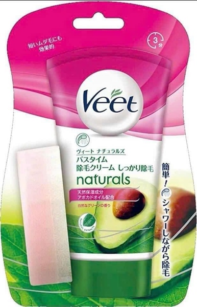 Kem Tẩy Lông Veet Naturals Chiết Xuất Quả Bơ/ Nho Nhật Bản 150g