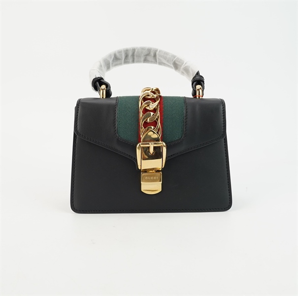 Túi GG Sylvie đen (493075) 2 strap s20 TB+