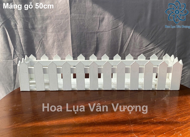 Máng gỗ 0,5m - Lọ hoa - Hoa Lụa Vân Vượng