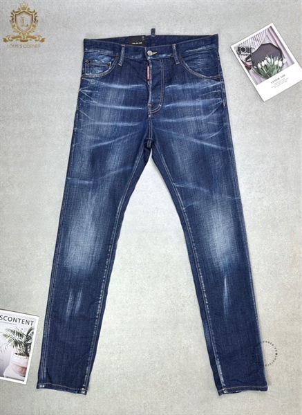 Jean DSQ xanh mài cool guy tag nâu