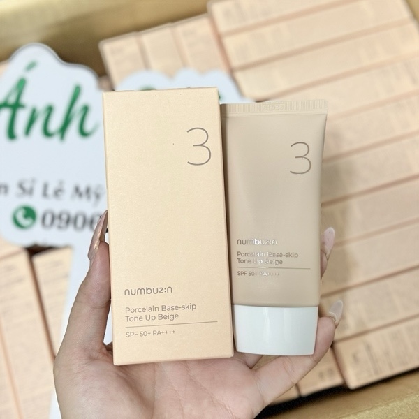 KCN Numbuzin No.3 Porcelain Base-skip Tone Up Beige SPF50 50ml
