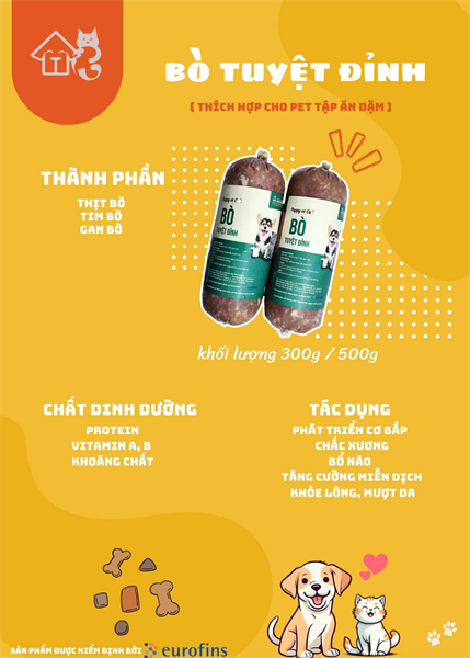 HG Raw Bò Tuyệt Đỉnh 300g (Chó, Mèo con)