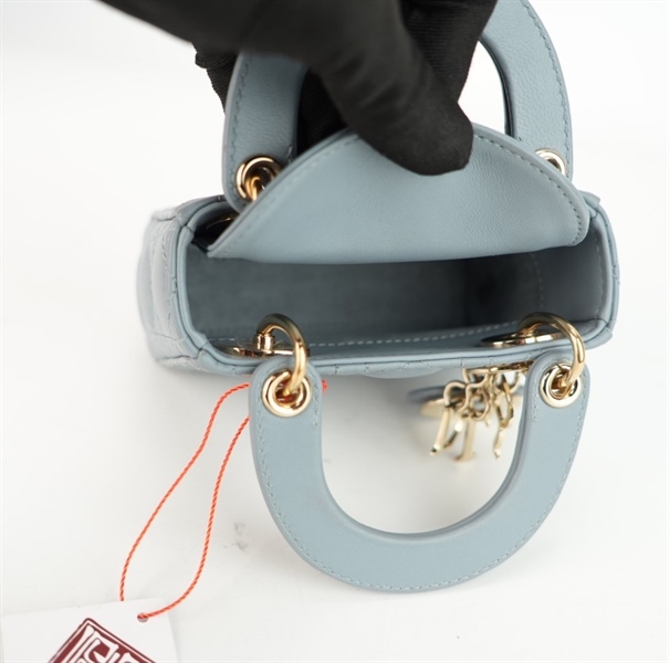 Túi Dior Lady micro màu xám +