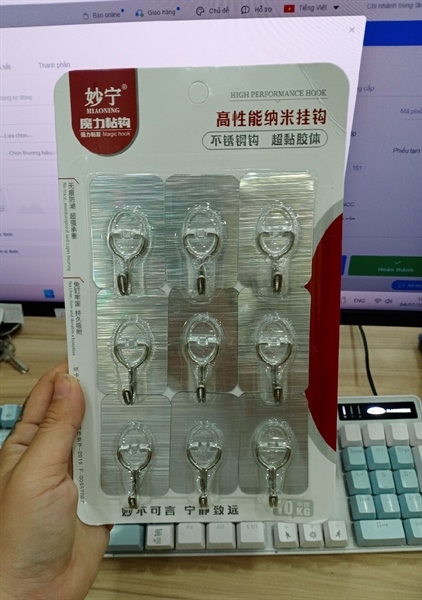 Móc dán tường vuông Inox 9c(160)