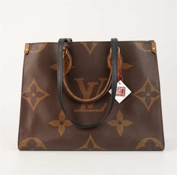 Túi LV onthego hoa nâu dây đen sz34 cm +