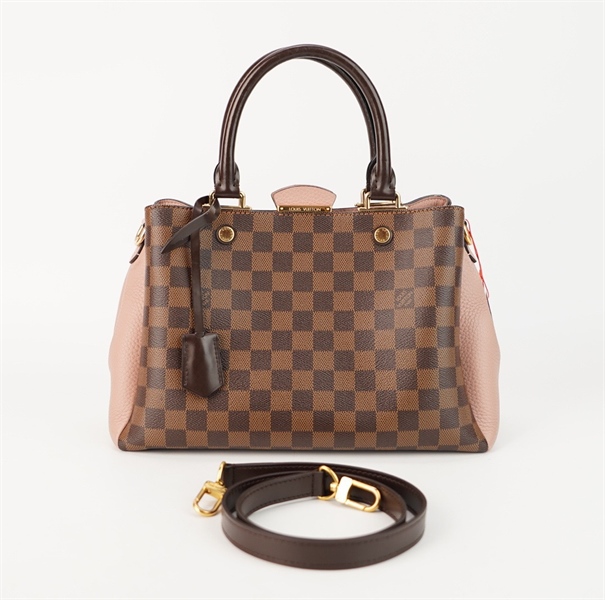 Túi LV ô vuông nâu phối hồng sz 30cm +