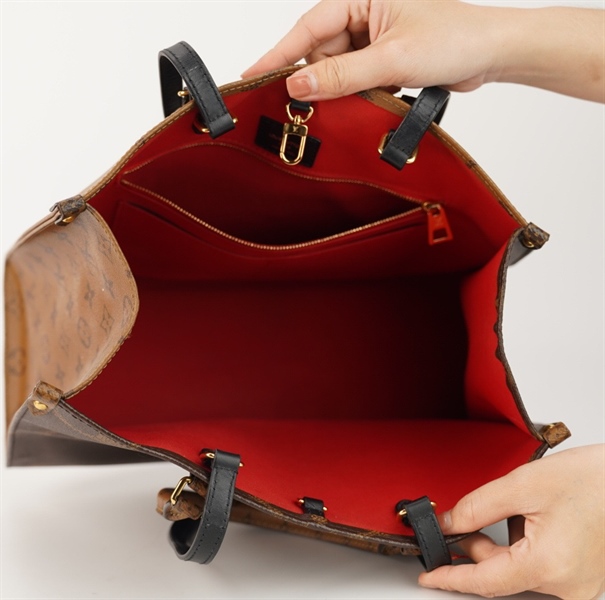 Túi LV onthego hoa nâu dây đen sz34 cm +