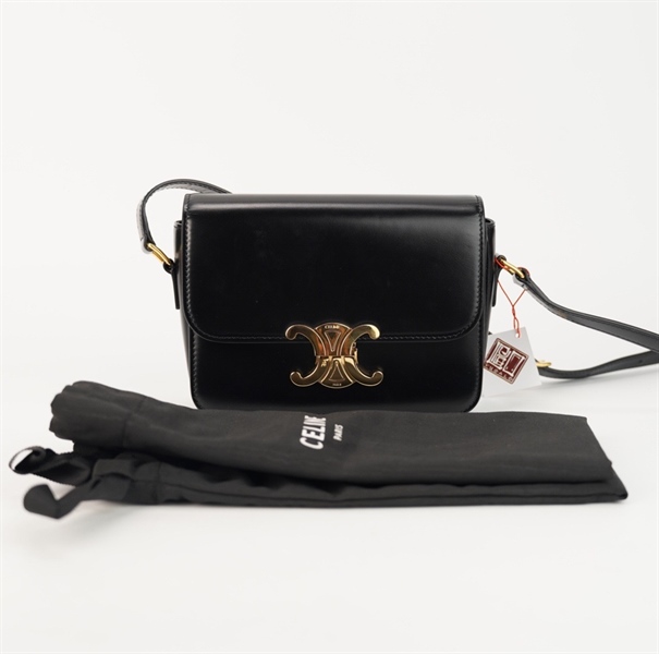 Túi Celine đen khóa vàng sz 18cm + (SGM4200)