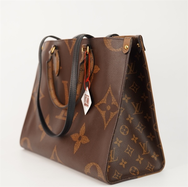Túi LV onthego hoa nâu dây đen sz34 cm +