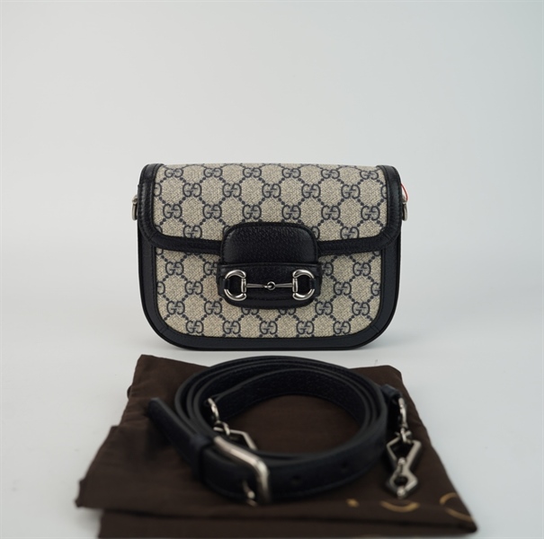 Túi GG 1955 xám viền đen 20cm +