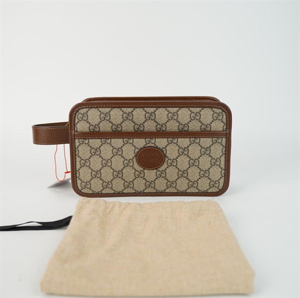 Túi GG đeo chéo chữ nhật nâu sz 22cm TB+