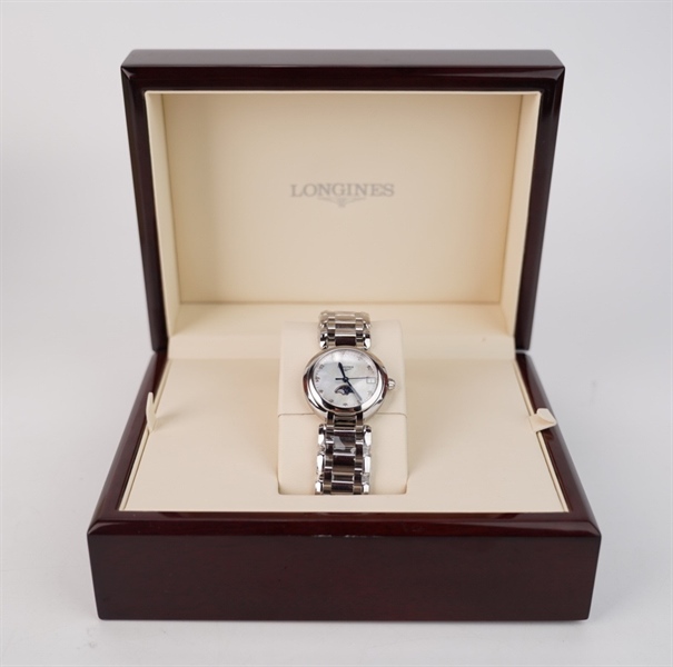 Đồng hồ Longines nữ mặt bạc kim đen KG+