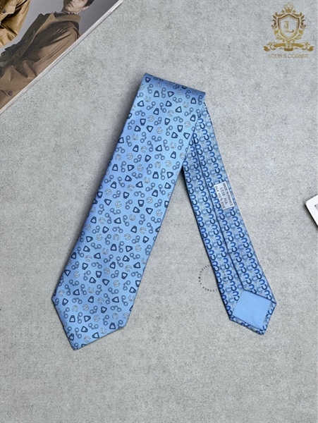 Cravate Hermes twillbi ciel / bleu / blanc