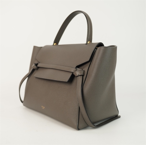 Túi Celine màu xám nắp gập size 28 +